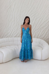 Rosé Horizon Maxikleid Blau