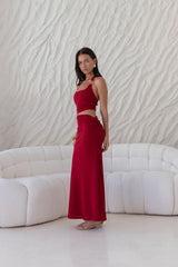Horizon Hunter Maxi-Kleid Dunkelrot