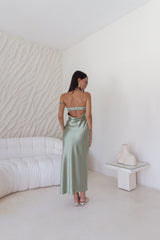 Maxikleid „Gleam In Gold“ Khaki
