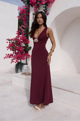 Maxikleid "Coastal Caprice" Burgund