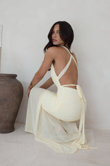 Ocean Winds Neckholder-Maxikleid Gelb