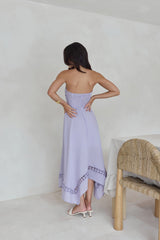 Lucia trägerloses Midikleid Flieder