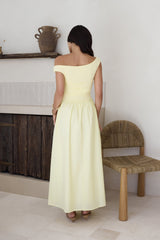 Days Of The Sun schulterfreies Maxikleid Gelb