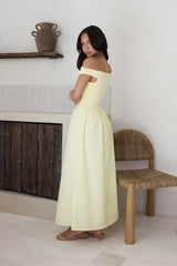 Days Of The Sun schulterfreies Maxikleid Gelb