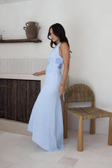 Cross The Seas Neckholder Maxikleid Blau