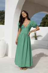 Nachdenkliches Maxikleid Grün