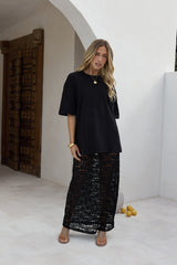 Lover Of The Moon Maxi-Spitzenrock Schwarz