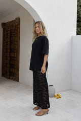 Lover Of The Moon Maxi-Spitzenrock Schwarz
