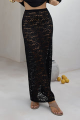 Lover Of The Moon Maxi-Spitzenrock Schwarz