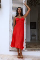 In This Lifetime Midikleid Rot