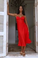 In This Lifetime Midikleid Rot