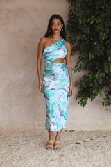 Perfekt sitzendes Maxikleid Blau