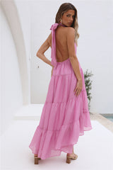 Frühlingssonnenuntergang Maxikleid Pink
