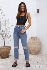 LEE Monique Korsett-Top Schwarzer Denim