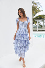 Midi-Stufenkleid „Mediterrane Muse“ Blau