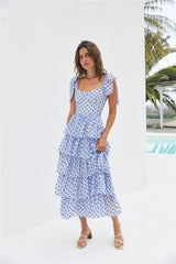 Midi-Stufenkleid „Mediterrane Muse“ Blau