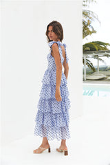 Midi-Stufenkleid „Mediterrane Muse“ Blau