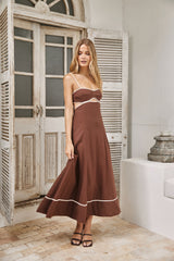 Sienna Breeze Maxikleid Schokolade Beige