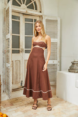 Sienna Breeze Maxikleid Schokolade Beige