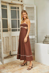 Sienna Breeze Maxikleid Schokolade Beige