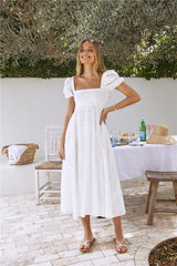 Geißblatt-Paradies Maxikleid Weiß