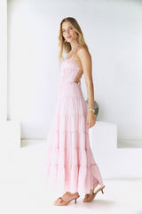 Renaissance Kunst Maxikleid Rosa