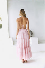 Renaissance Kunst Maxikleid Rosa