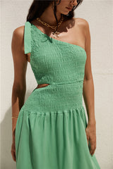 Close Up One-Shoulder Maxikleid Grün