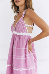 Sommer-Soirée-Midikleid Pink