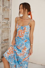 Maxikleid 'Peony Pillow' Blau