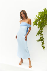 Cleo Cove Trägerloses Maxikleid Blau