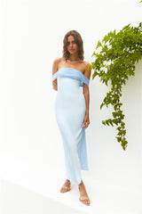 Cleo Cove Trägerloses Maxikleid Blau