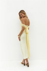 Cleo Cove Trägerloses Maxikleid Buttergelb
