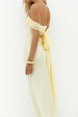 Cleo Cove Trägerloses Maxikleid Buttergelb
