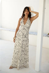 Trägerloses Maxikleid mit Farbverlauf Beige