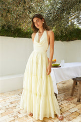Sunbeam Smile Neckholder Maxikleid Butter