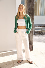 Cardigan aus weichem Wollmix in Grün
