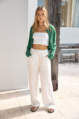 Cardigan aus weichem Wollmix in Grün