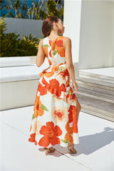 Maxikleid mit Mandarinenbäumen Orange