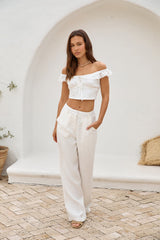 Whispering Willows Crop Top Weiß