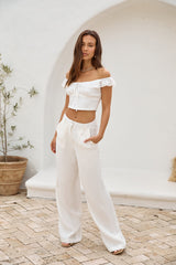 Whispering Willows Crop Top Weiß
