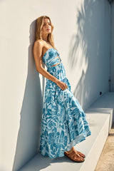 FORTUNATE ONE Aquamarine Maxikleid Blau