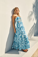 FORTUNATE ONE Aquamarine Maxikleid Blau
