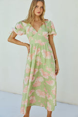 Maxikleid Blütenpracht Grün