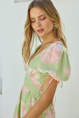 Maxikleid Blütenpracht Grün
