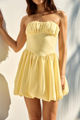 Intimate Evenings Mini-Kleid mit Bubbel-Saum Gelb