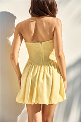 Intimate Evenings Mini-Kleid mit Bubbel-Saum Gelb
