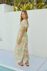 Maxikleid "Blütezeit" Grün