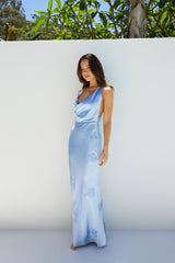 Skylar Satin Maxikleid Blau