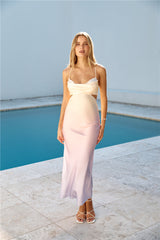 Sunrise Lookout Satin Maxikleid Gelb